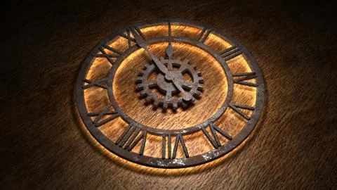 Time laps of an old watch. The hands of the clock spin quickly. Indicate the Stock-Illustration