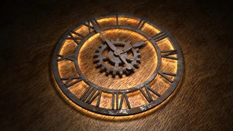 Time laps of an old watch. The hands of the clock spin quickly. Indicate the Stock-Illustration