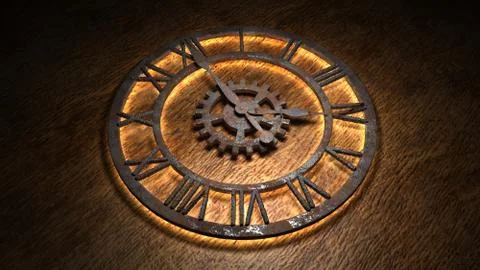 Time laps of an old watch. The hands of the clock spin quickly. Indicate the Illustrazione stock