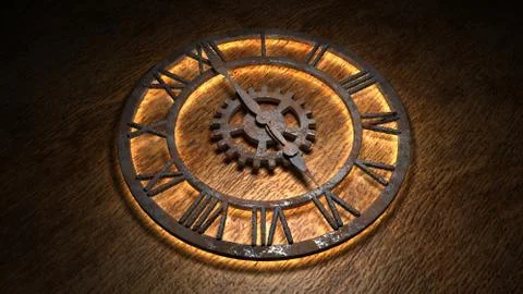Time laps of an old watch. The hands of the clock spin quickly. Indicate the Stock-Illustration