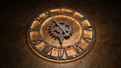 Time laps of an old watch. The hands of the clock spin quickly. Indicate the Stock-Illustration