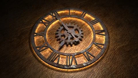 Time laps of an old watch. The hands of the clock spin quickly. Indicate the Stock-Illustration