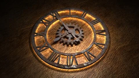 Time laps of an old watch. The hands of the clock spin quickly. Indicate the Illustrazione stock