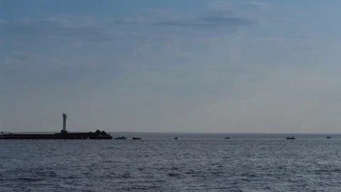 Time laps at the port. Stock Footage 119203836