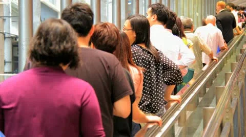 Time-laps shot of crowds on escalator. Stock Footage 11426515