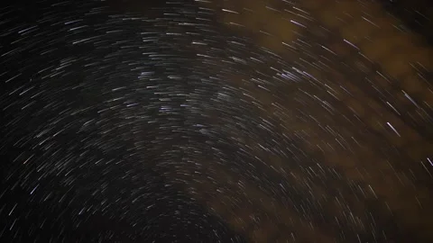 Time laps star trail polar star, the starry sky revolves around the polar star Stock Footage 138658720