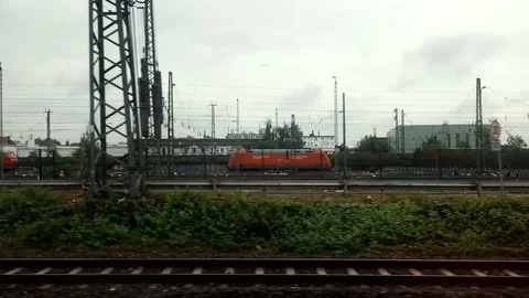 Time Laps. Video shot of a train, Frankfurt, Germany. Stock Footage 120001539