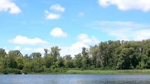 Time laps view of the river and blue sky. Stock Footage 154461658