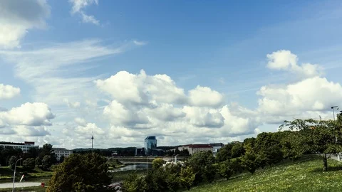 Time laps of Vilnius city, Lithuania Stock Footage 114750982