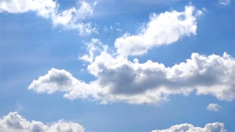 Time laps white clouds are moving in the blue sky. Stock Footage 154254908