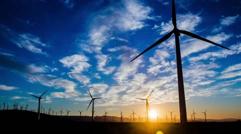 Time laps- Wind Turbines with Beautiful Clouds at Dawn 库存影片 42907464