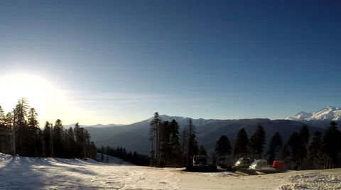 Time-Laps in Winter Mountains, Stock Footage 63556927