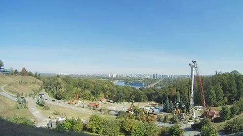 Time laps. Work of construction equipment Stock Footage 116792402