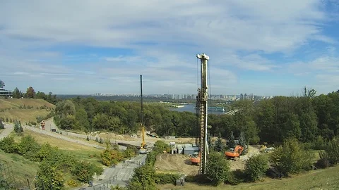 Time laps. Work of construction equipment Stock Footage 116792451