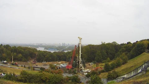 Time laps. Work of construction equipment Stock Footage 116792520