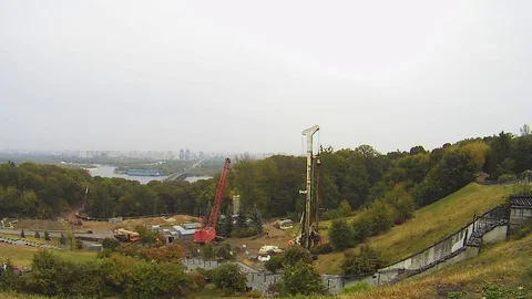 Time laps. Work of construction equipment Stock Footage 116792542