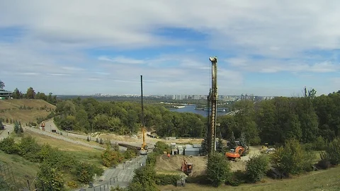 Time laps. Work of construction equipment Stock Footage 116792547