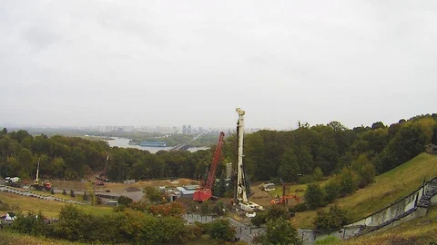 Time laps. Work of construction equipment Stock Footage 116792554