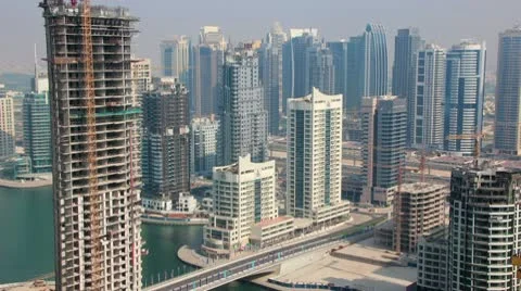 Time Lapse 1080p: Development of Dubai Marina, United Arab Emirates Video stock 9268061