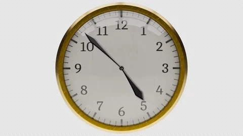 Time Lapse 12 hours 60fps 4k Gold Wall clock Transparent BG Stock Footage 166826399