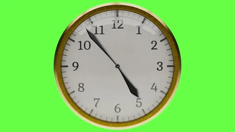 Time Lapse 12 hours 60fps 4k Gold Wall clock Transparent BG Stock Footage 166827149