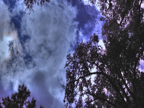 Time-Lapse 2017 Partial Eclipse Through the Clouds Stock Footage 79661957