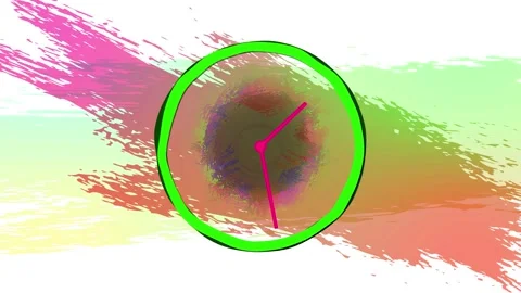 Time lapse 2d clock animated. first spinning clocks hand. Stock Footage 158889564