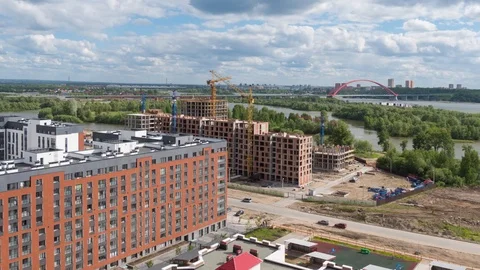 Time lapse, 3 years of construction of multistory residential building Stock Footage 109453750