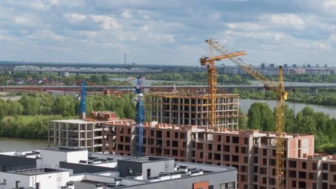 Time lapse, 3 years of construction of multistory residential building Stock Footage 109453785