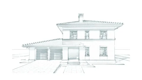 Time-lapse 3d animation of creation of house Stock Footage 205046676