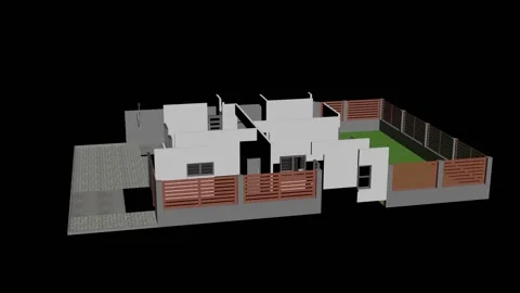 Time-lapse 3d animation showing a process of building the house. Stock Footage