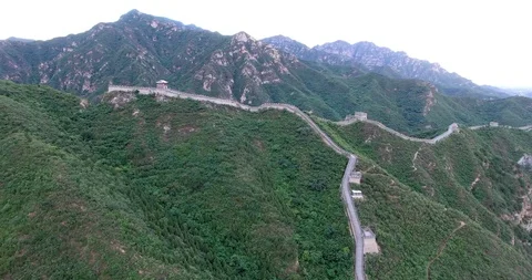 Time Lapse of 4K Aerial video of The Great Wall of China outside Beijing 動画素材 127436494