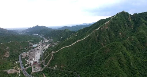 Time Lapse of 4K Aerial video of The Great Wall of China outside Beijing Stock Footage 127442373