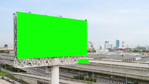 Time lapse 4k of blank billboard in city highway Video stock 135616774