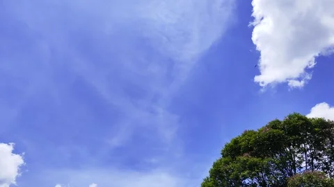 Time lapse 4K. Clouds running across the blue sky. Stock Footage 303760923