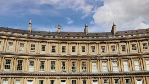 Time lapse 4k footage of the Classical 'Circus' Bath Spa in Somerset Stock Footage 206328583