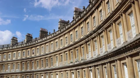 Time lapse 4k footage of the Classical 'Circus' Bath Spa in Somerset Stock Footage 207456492