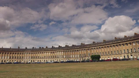 Time lapse 4k footage of the iconic Grade 1 listed Royal Crescent Stock Footage 207462946
