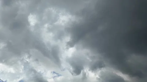 Time lapse 4K of moving dark rain storm clouds flowing in the sky in bad day Stock Footage 312313152