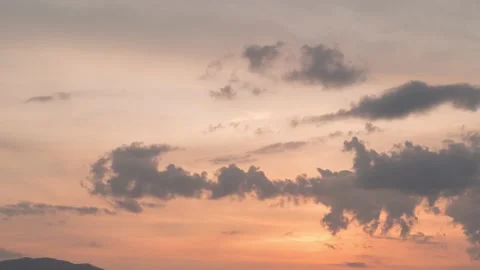Time lapse 4k Perfect orange pastel colorful cloudy sky nature background Stock Footage 168583761