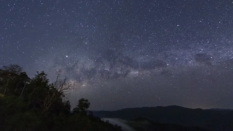 Time lapse in 4k resolution of amazing galaxy milky way pass over Video stock 117604250