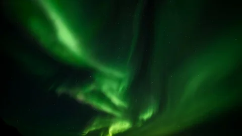 Time Lapse 4k - Scenic view of Aurora Borealis (Northern Lights) Stock Footage 71387128
