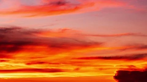 Time-lapse 4K sunset cloud moving away from the abstract colorful background Stock Footage 107136121