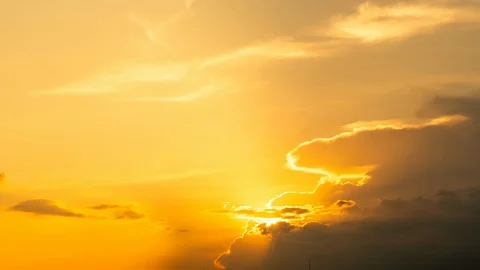 Time-lapse 4K sunset cloud moving away from the abstract colorful background Stock Footage 119674683