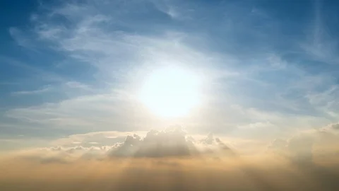 Time-lapse 4K sunset cloud moving away from the abstract colorful background Stock Footage 119677366