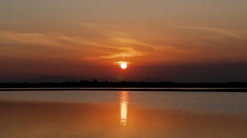 Time-lapse 4K sunset cloud moving away from the abstract colorful background Stock Footage 120745245