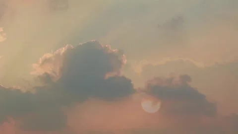 Time Lapse 4K Time-Lapse From Day To Night Sunset Sky Background. Natural Bright Stock Footage 204157627