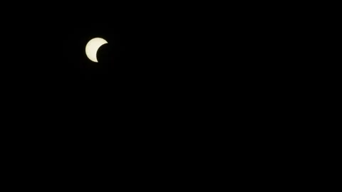Time lapse, 50x, partial solar eclipse, Melbeck, Samtgemeinde Ilmenau, Lower Stock Footage 342188269