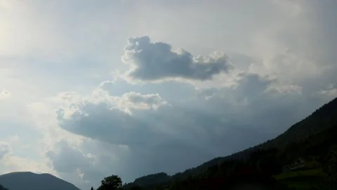 Time lapse, 50x, storm clouds coming in, Javorje, Poljane, Skofja Loka, Julian Stock Footage 342188460