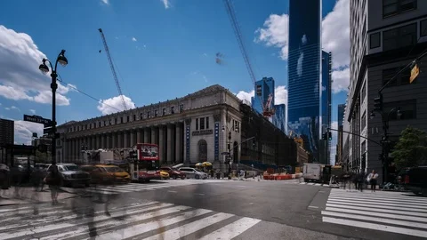 Time lapse - 9th Ave Crossing with W31st St - Manhattan - New York - USA Stock Footage 108416714